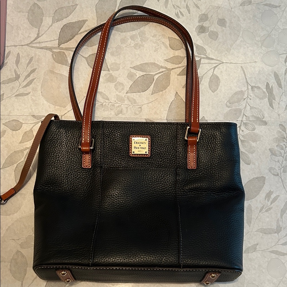 Dooney & Bourke Black and Brown Leather Tote